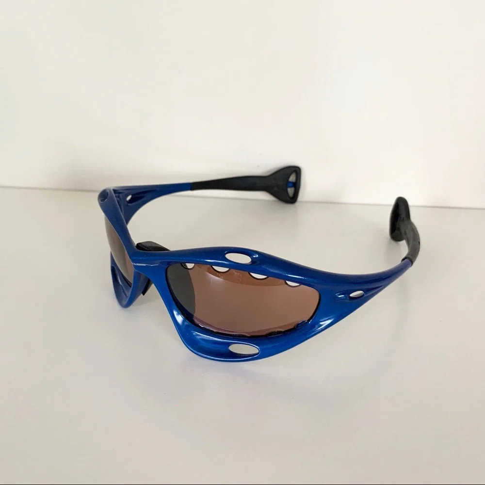 Vintage Oakley OG Pro racing jacket sunglasses in blue